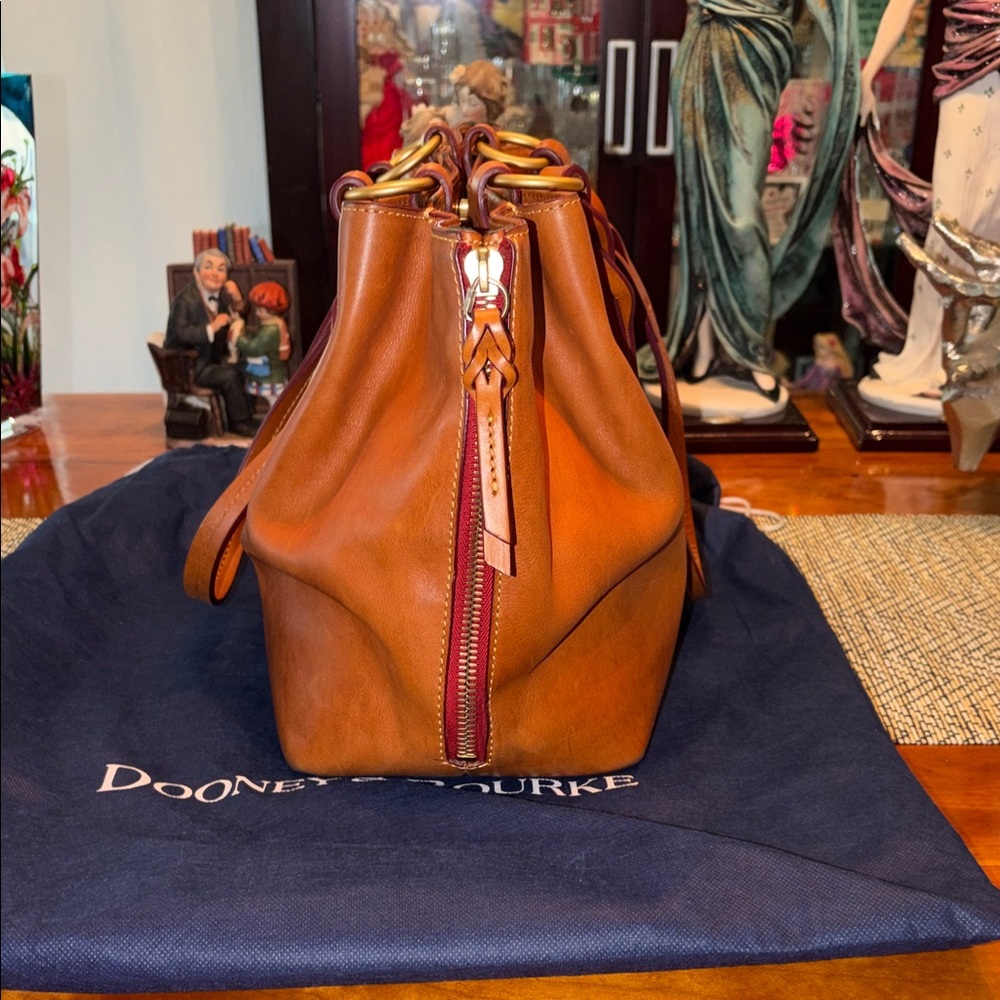 Dooney & Bourke Tan Leather Shoulder Bag - Picture 3 of 16